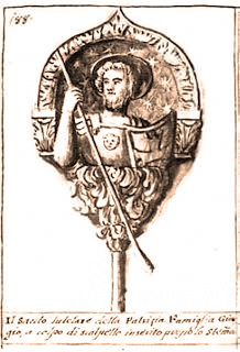 statue de l'empereur Lucius Verus transformée en Saint Georges