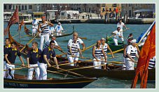 Le cortège des bateaux lors de la fête de la Sensa 2011 à Venise.