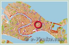 Plan de situation du Campo Santa Maria Formosa, dans le sestier du Castello à Venise. Plan de situation du Campo Santa Maria Formosa, dans le sestier du Castello à Venise.