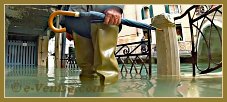 Acqua Alta Venise 1er Nov. 2012 : La Fondamenta Morosini, l'un des points les plus bas à Venise, dans le Sestier de Saint Marc à Venise.