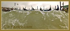Acqua Alta Venise 1er Nov. 2012 : Les vagues sur le Molo San Marco, dans le Sestier de Saint Marc à Venise.
