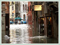 Acqua Alta record du 1er Décembre 2008 à Venise. La calle dei Galizzi à San Polo.