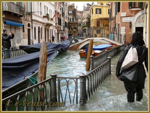 Acqua Alta du 1er Décembre 2008, Fondamenta de l'Osmarin à Venise