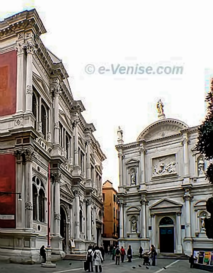 à gauche la Scuola Grande et au fond l'église San Rocco