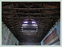 La charpente du toit du hangar du Bucintoro.