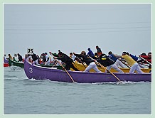 La Régate des 42 Caorline à Venise : la “mer” des concurrents et des bateaux