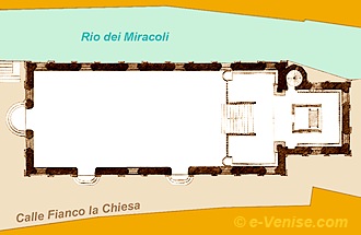 plan de l'église Santa Maria dei Miracoli à Venise