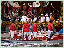 Bissa à quatre rameurs du Lac de Garde (Bissa del Lago di Garda) lors de la Regata Storica 2008