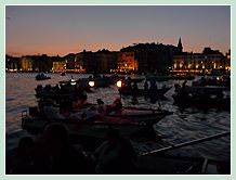 Fête du Redentore 2008 à Venise - Le Bassin de Saint Marc à la tombée de la nuit