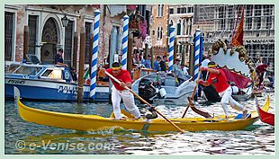 Gondolini, les gagnants 2008 de la Regata Storica, Giampaolo d'Este et Ivo Redolfi Tezzat