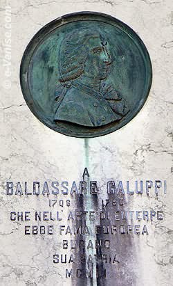 Baldassare Galuppi, sur la place du même nom à Burano