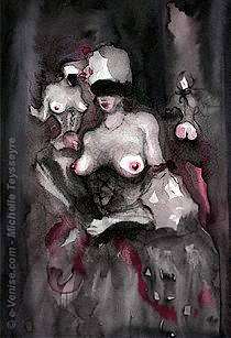 Peintures érotiques de Michèle Teysseyre inspirées de Giorgio Baffo