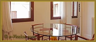 La Salle à Manger de l'appartement Ca' dell'Angelo, dans le sestier de Saint-Marc à Venise.