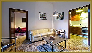 Le salon de l'appartement en location de vacances Sant'Elena Laguna à Venise