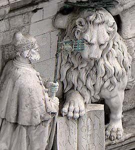 Doge et Lion fenêtre centrale de la Piazzetta