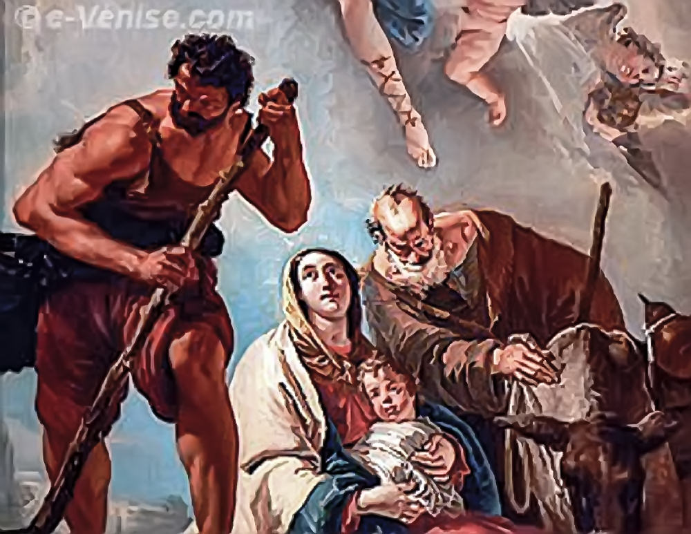 Giandomenico Tiepolo La Fuite en Égypte église de San Zaccaria venise