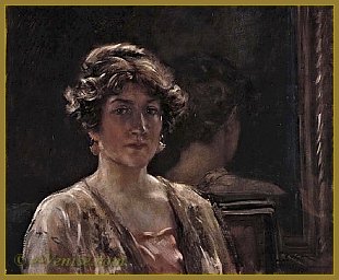 Portrait d'Henriette Fortuny au miroir 1930