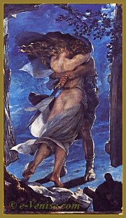 La Walkyrie : l'étreinte de Siegmund et Sieglinde, toile de Mariano Fortuny de 1928