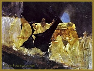 Toile de Mariano Fortuny, Parsifal de Richard Wagner : les funérailles de Titurel