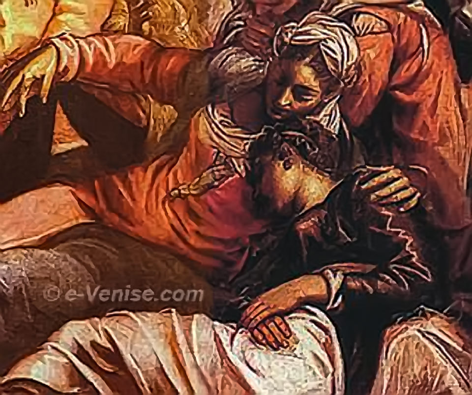 Crucifixion de Tintoret, la Vierge Marie