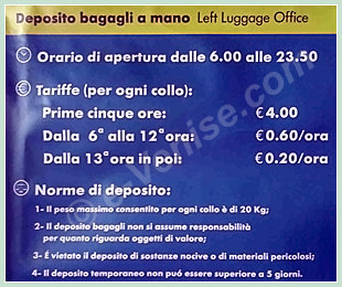 Consigne des Bagages à la Gare de Venise Consigne des Bagages à la Gare de Venise