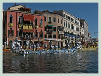 La Regate Historique de Venise 2009, la Regata Storica : Bateaux du cortège historique sur le Grand Canal de Venise
