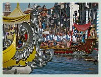 La Regate Historique de Venise 2009, la Regata Storica : Bateaux du cortège historique sur le Grand Canal de Venise