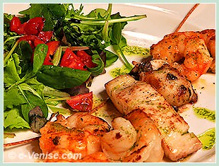 Poissons et crustacés à la Taverna la Fenice