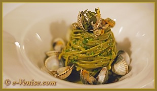 Pâtes et fruits de mer, restaurant Vecio Fritolin Venise