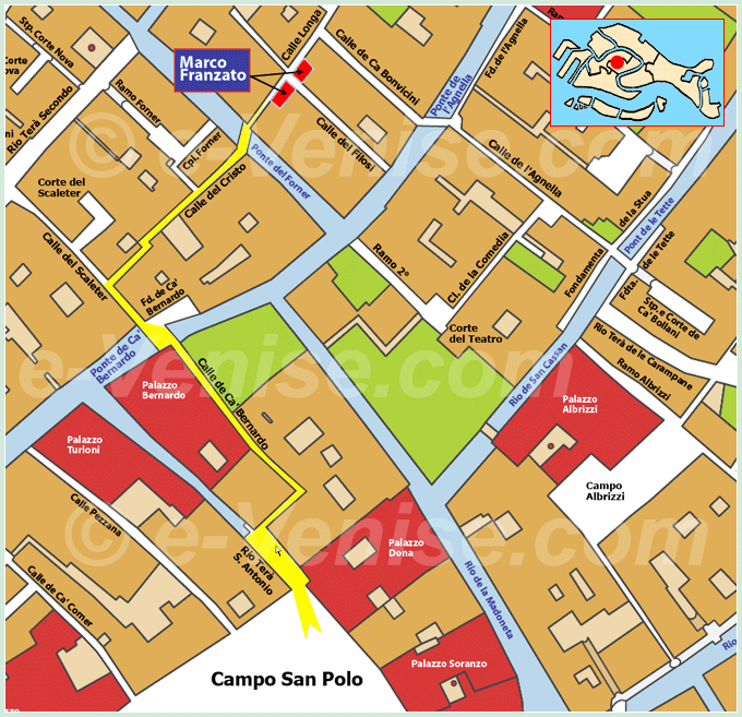 plan de situation Marco Franzato à Venise