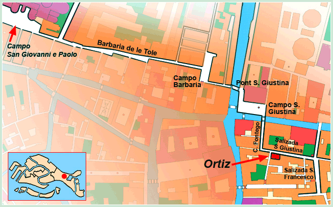 Ortis Plan de situation à Venise