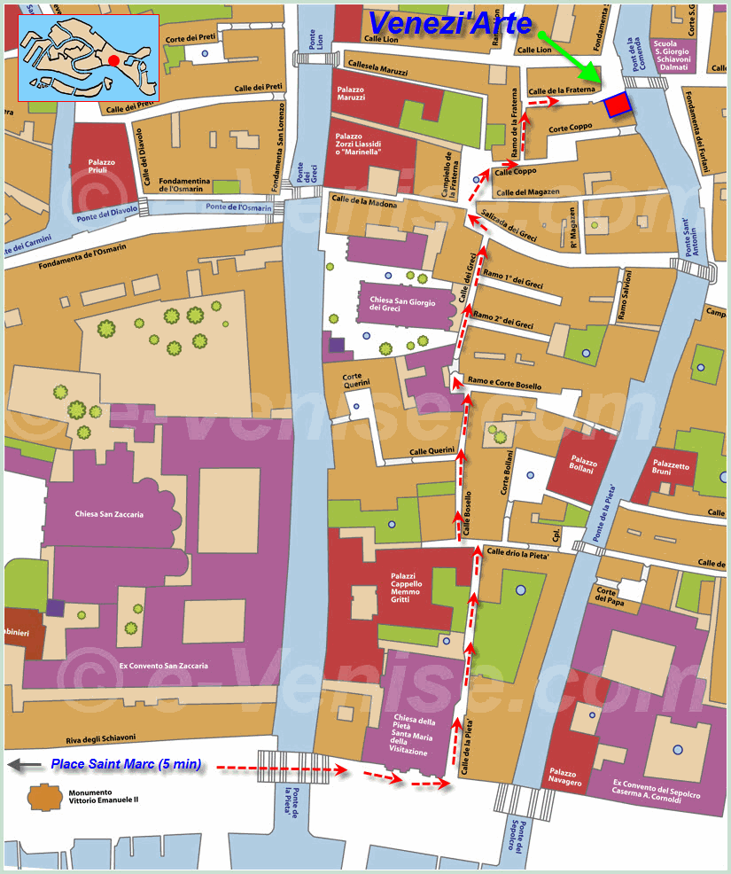 plan de situation Venezi'Arte Muriel Balensi à Venise