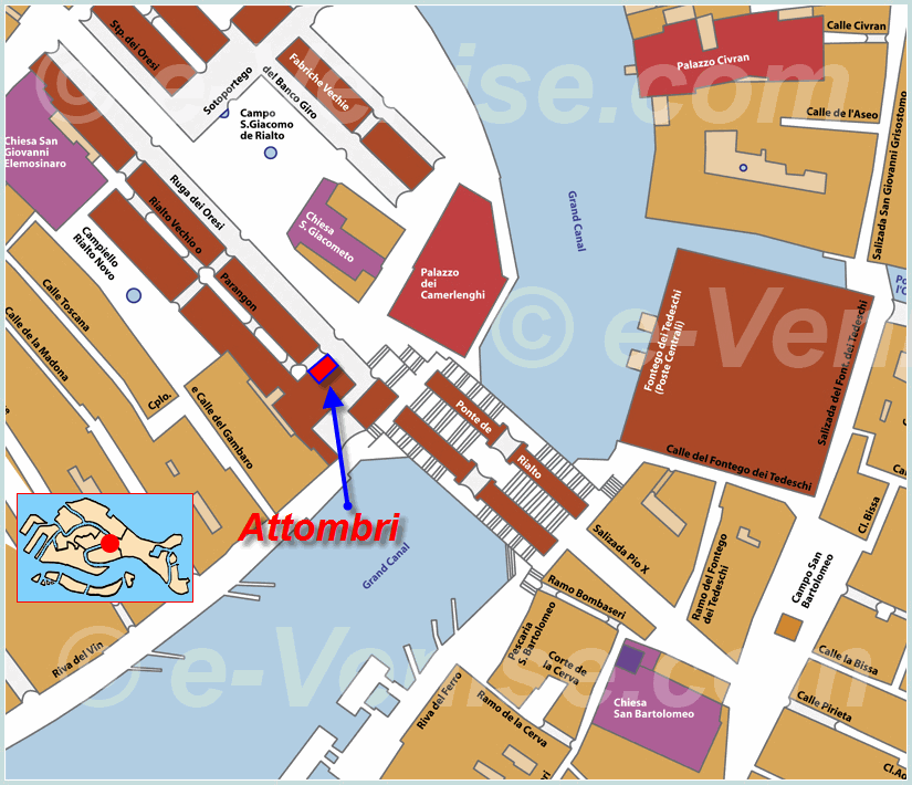 plan de situation Attombri à Venise