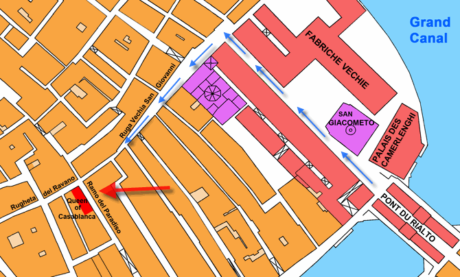 Plan de Situation du magasin Queen of Casablanca à Venise