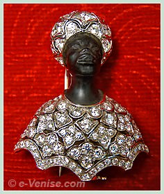 Sigfrido Cipolato Orfèvre à Venise, broche en or, ébène et sertie de diamants