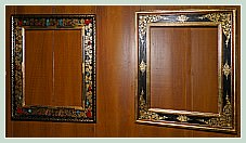 Reproductions de cadres anciens peints et dorés à l'or fin par le Maître Doreur Pompe Stolfi à Venise
