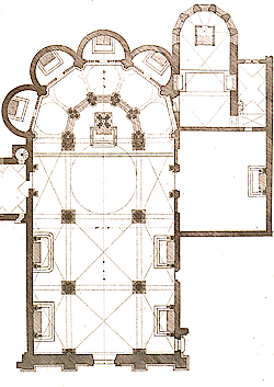 Plan de l'église San Zaccaria à Venise