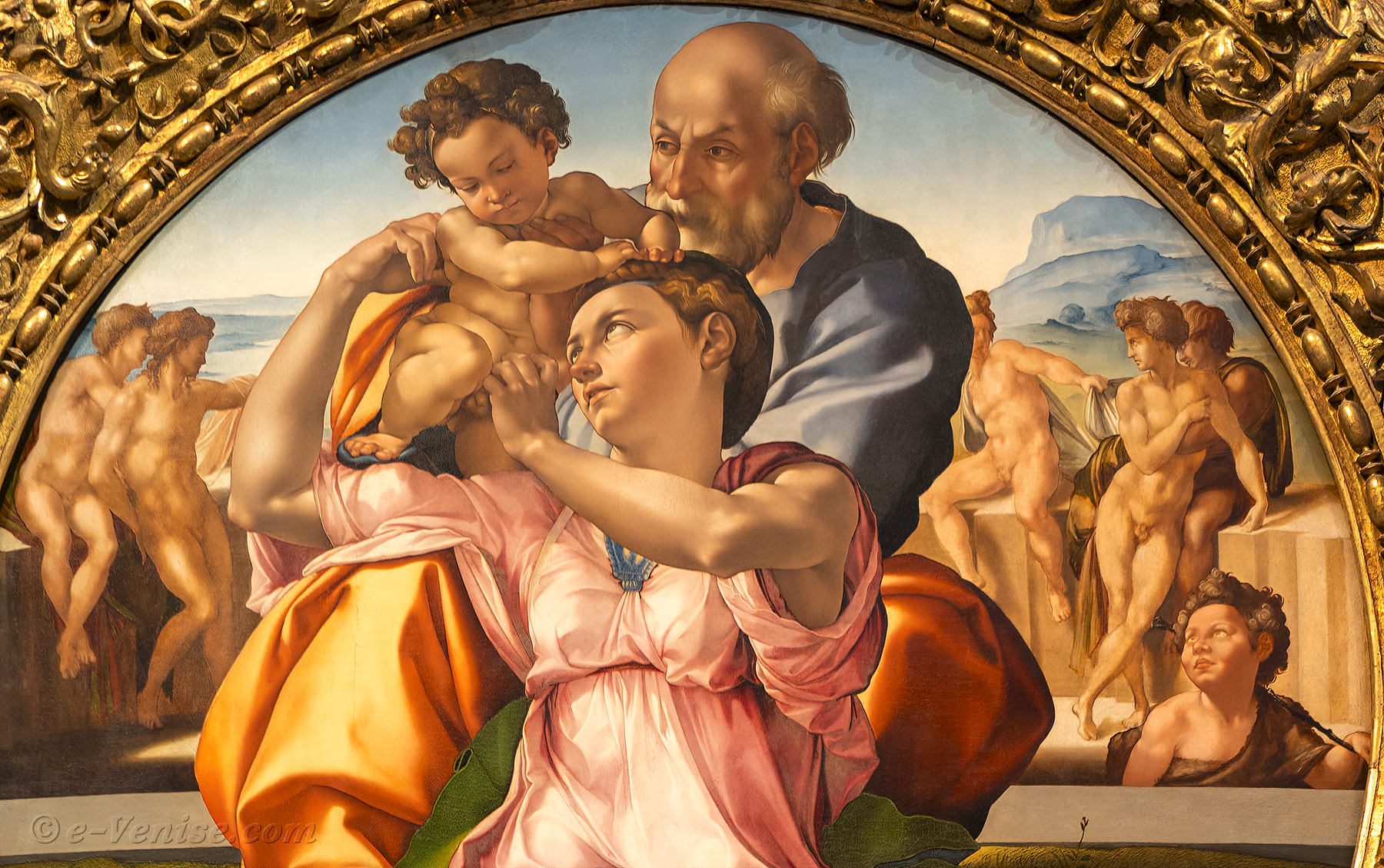 Michel-Ange la Sainte-Famille (dit Tondo Doni) 1503-1504