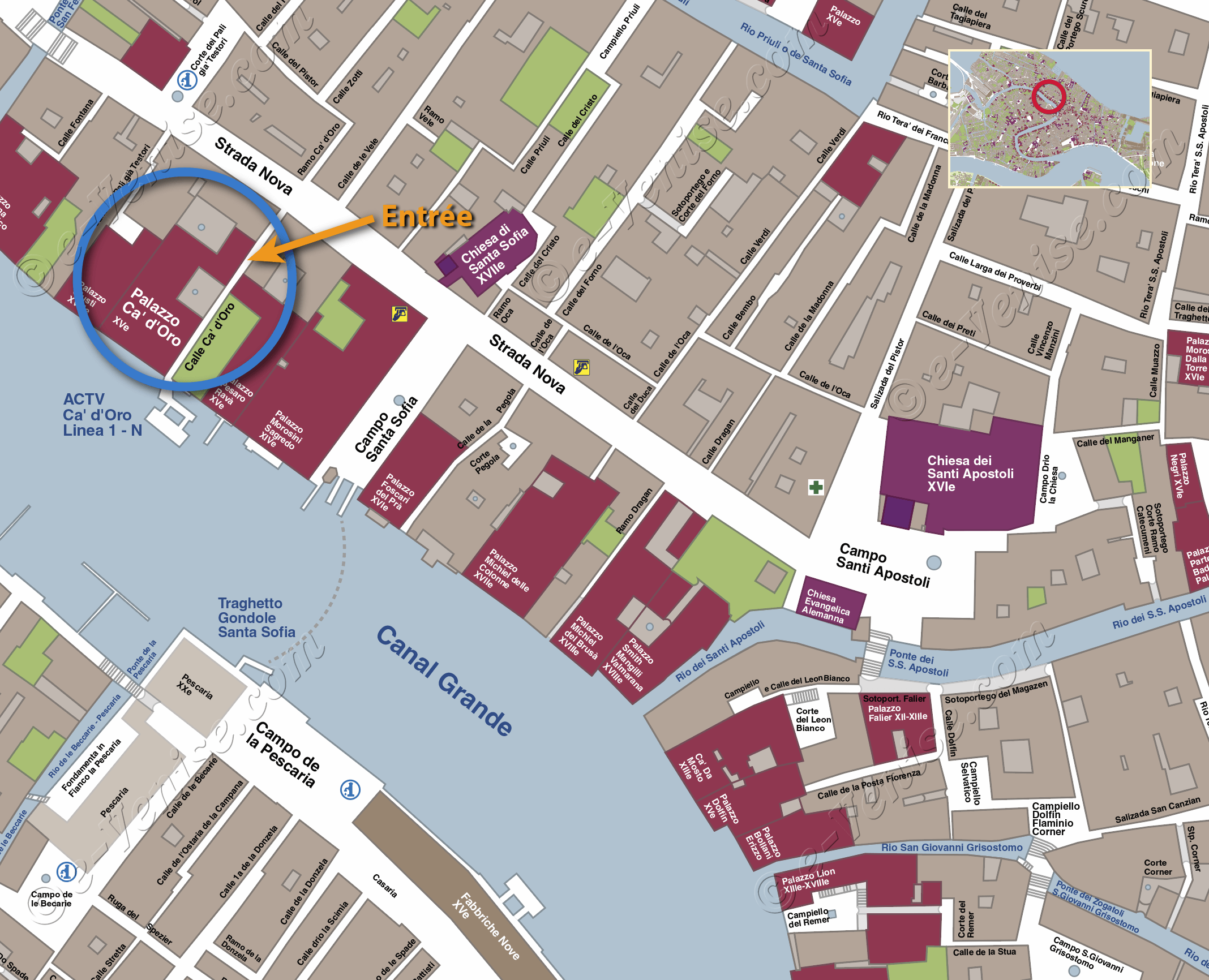 Plan Acces Adresse Du Palais De La Ca D Oro A Venise